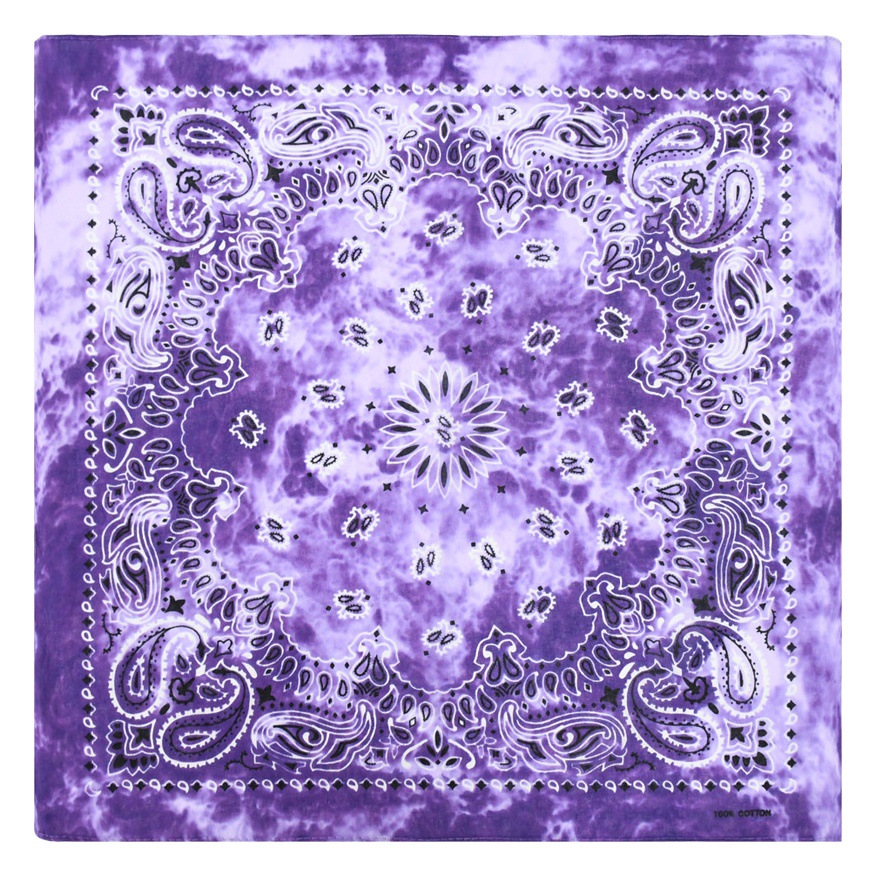 Cross-Border fashion retro cashew hip-hop tie-dyed cotton headscarf outdoor sports all-match hip-hop wholesale cycling square scarf