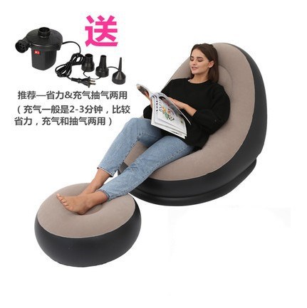 Picture of Cross-border Spot Thickened Flocking Inflatable Sofa Lazy Sofa Internet Celebrity Single Comfortable Sofa Nap Recliner Creative