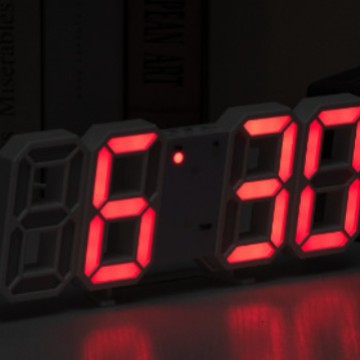 Picture of Ins cross-border desktop desk clock 3D luminous digital clock wall voice control mute alarm clock intelligent photosensitive a generation of hair