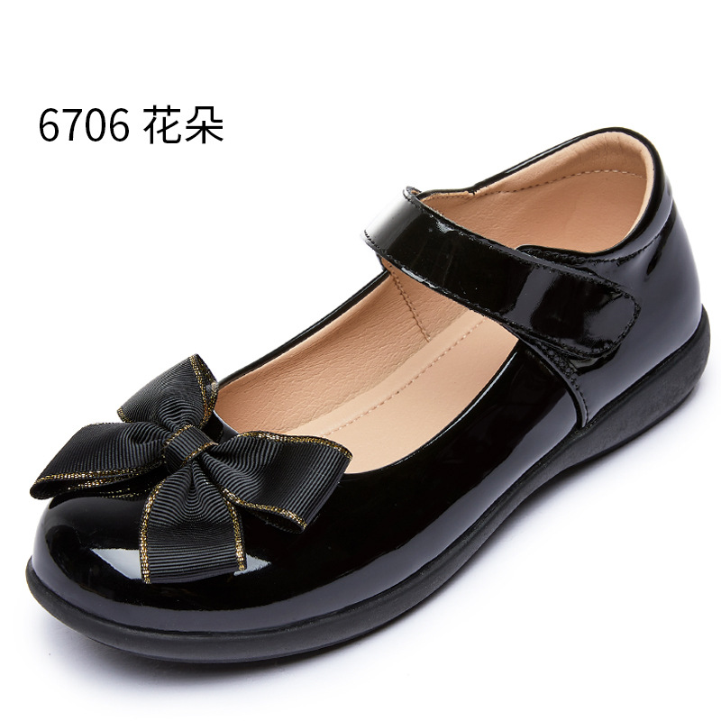 Picture of Girls Black Leather Shoes Performance Shoes Princess Shoes Small Leather Shoes Children's School Leather Soft Sole Shoes School Shoes
