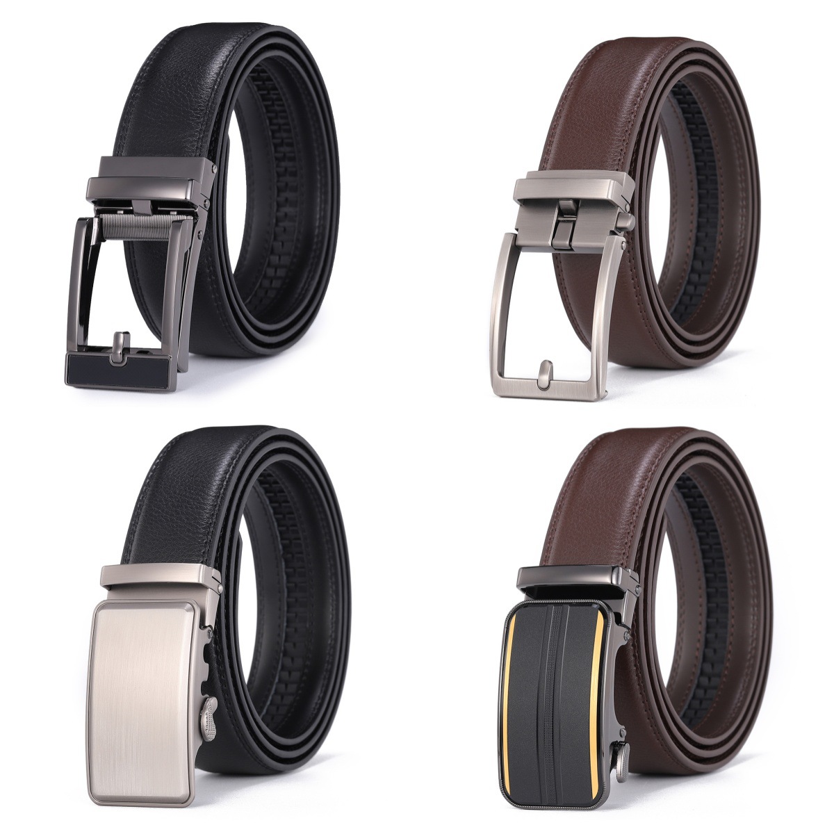 Amazon Cross-Border Foreign Trade Belt Men's High-End Versatile Business Belt Automatic Buckle Source Manufacturer Wholesale