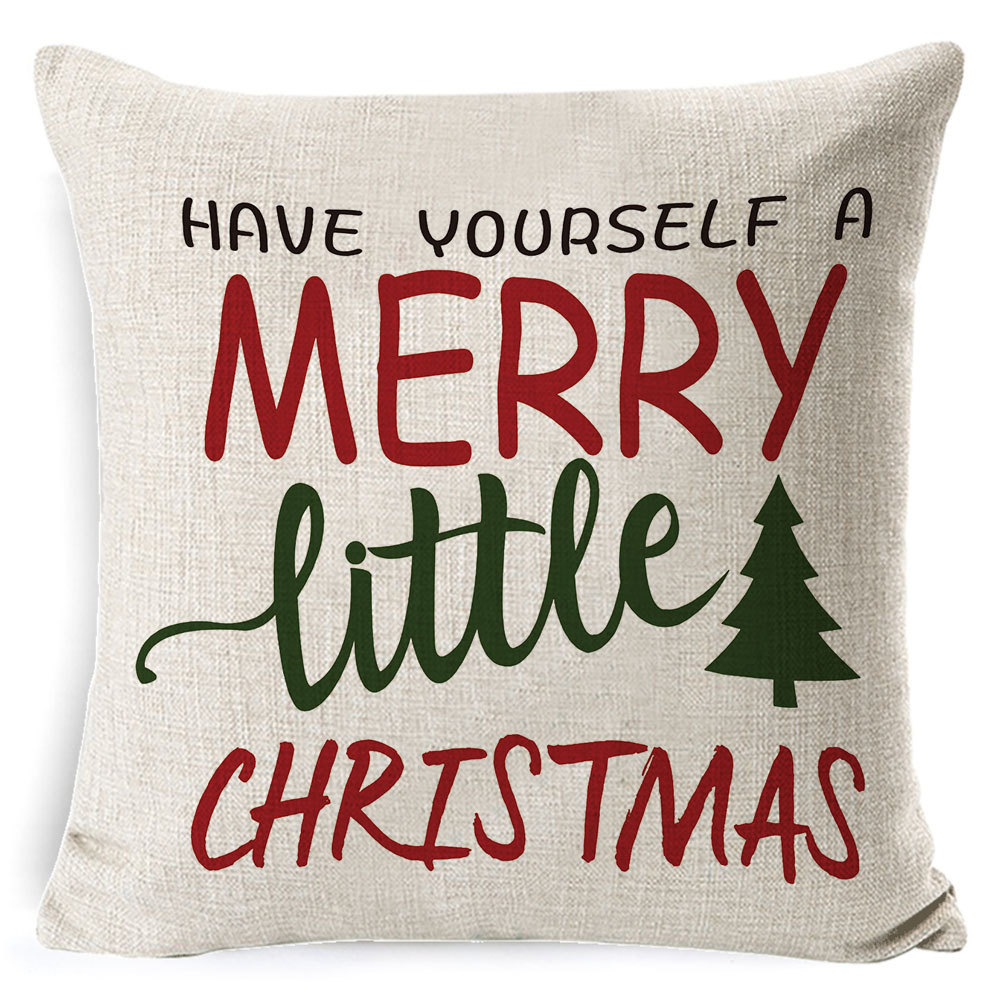 Picture of Christmas Pillow Case Linen Super Soft Peach Leather Printed New Amazon Household Products Cushion Pillow Case Custom