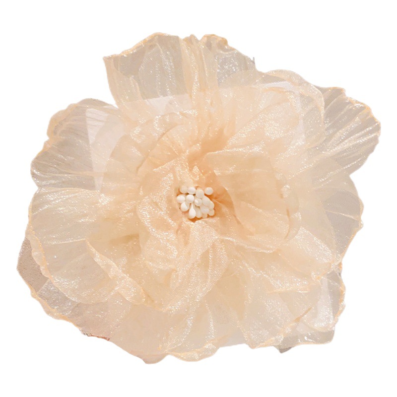 Tiktok same style mesh artificial flower hairpin children sweet hairpin headdress princess style side clip hair accessories