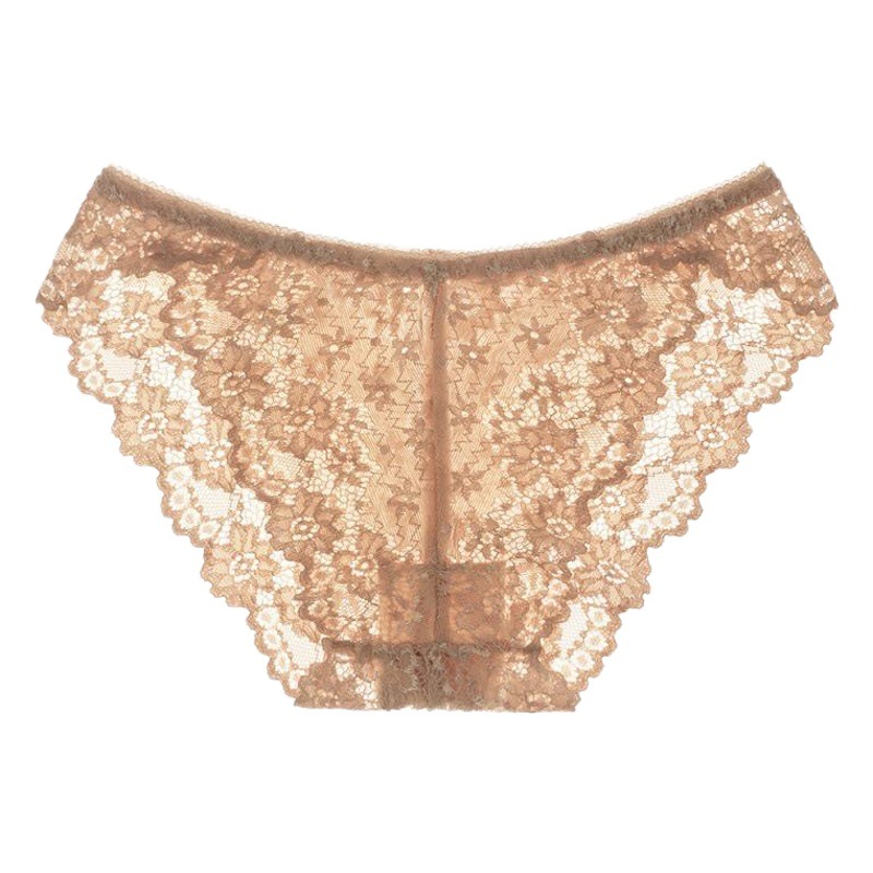 Sexy water-soluble lace underwear women's ultra-thin seamless low waist hip transparent briefs