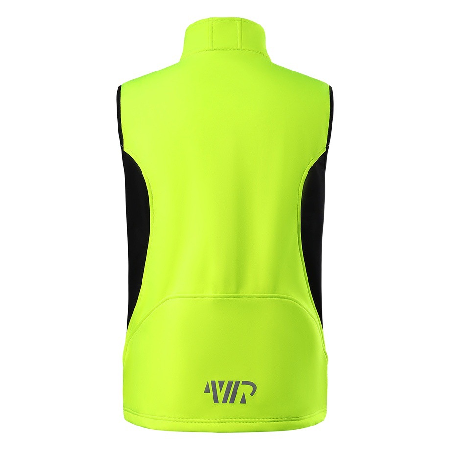 Cycling clothing men's windproof fleece warm sleeveless jacket vest fleece-lined mountain bike road bike jacket olive green