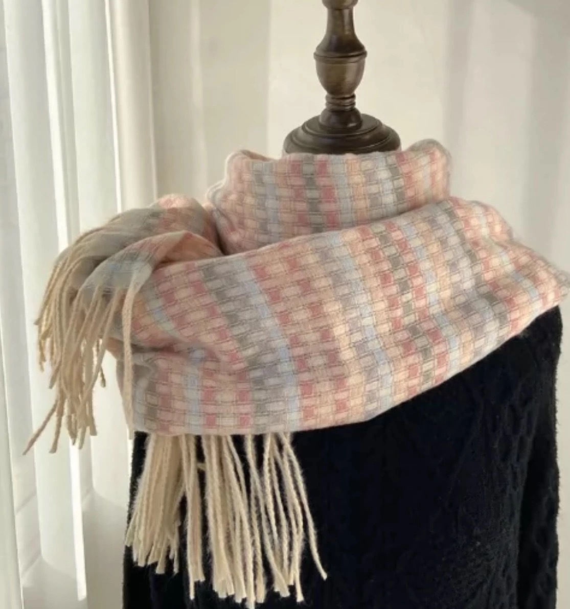 Picture of Cross-border solid color new imitation cashmere scarf women's autumn and winter thickened warm shawl solid color student scarf men's wholesale