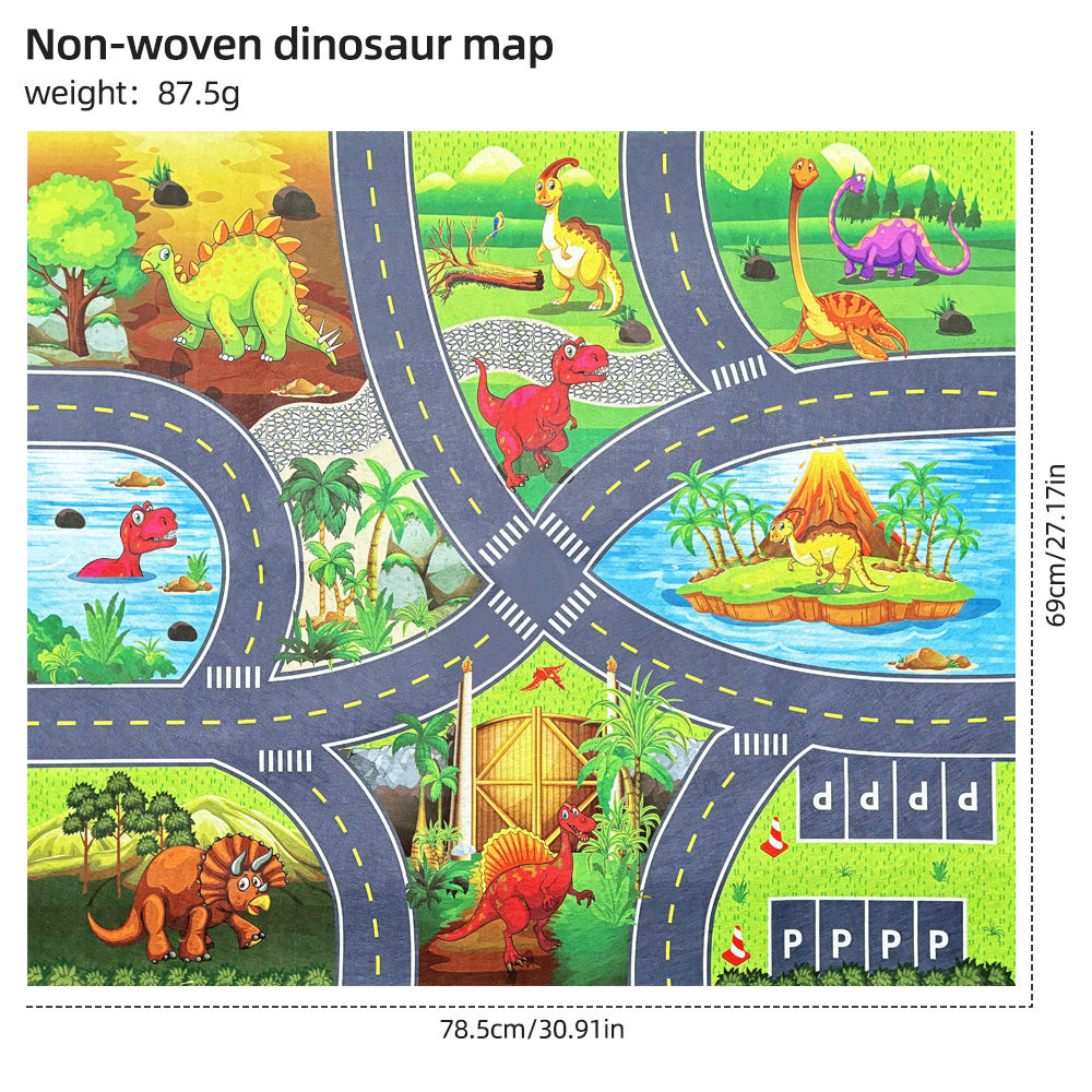 Picture of Dinosaur Animal Scene Ornaments Simulation Plant Tree Wood Volcano Stone Fence Dinosaur Egg Sand Plate Model Accessories