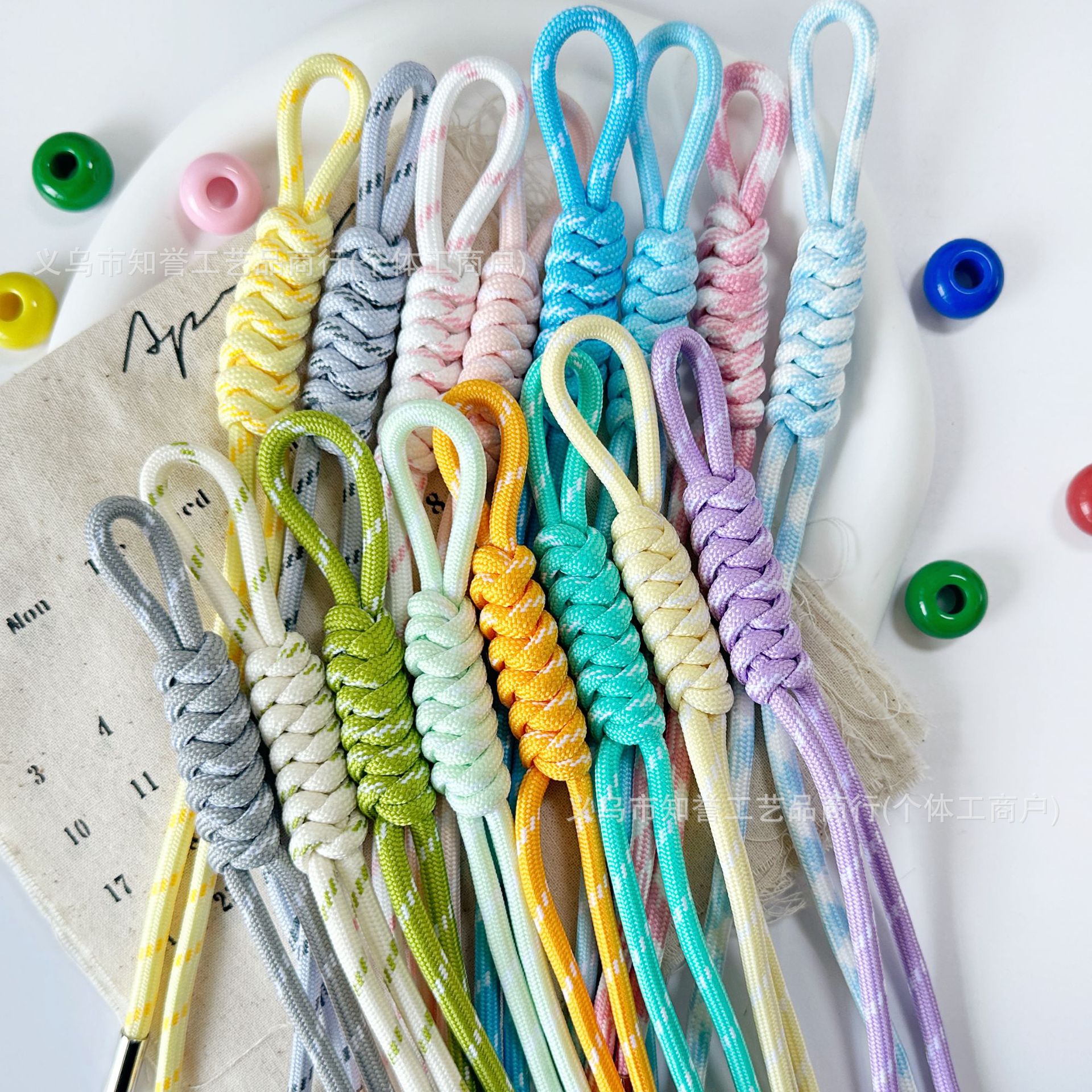 5mm round rope pendant Miu bag metal rope buckle hanging clock spring light color diy accessories braided rope lanyard bag hanging