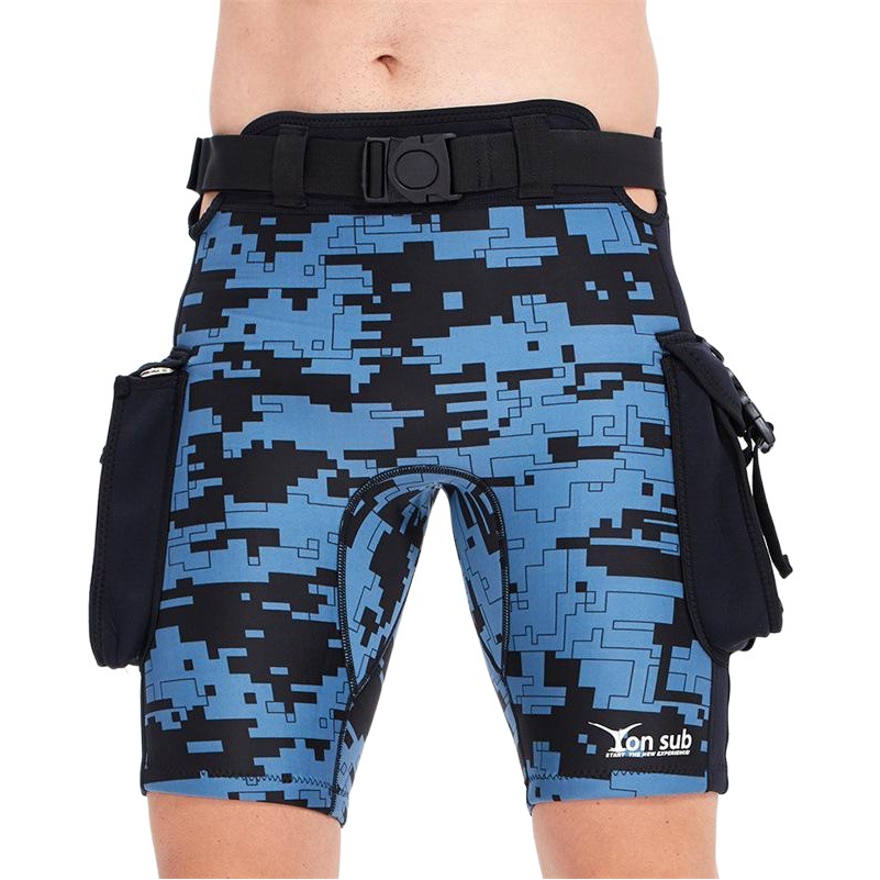 Yonsub2.5Mm Adult Camouflage Five-Point Pants Men's Summer Quick-Drying Tight Swimming Trunks Wear-Resistant Surf Pants Camouflage Pants