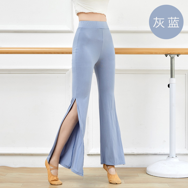 Picture of Dance Training Outfit for Female Models: Latin Long Pants with Slits, Flared Pants for Stage Performance
