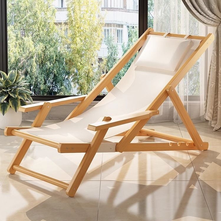 New recliner B&B folding chair balcony home nap portable Internet celebrity beach chair outdoor camping dual-purpose chair