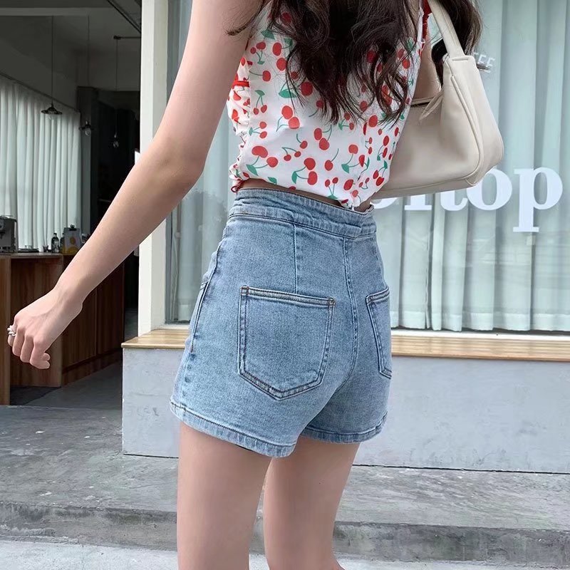 Picture of Design Sense American Style A- line Skirt Women's High Waist Irregular Spice Girl Denim Skirt Three-line Anti-slip Pant Skirt