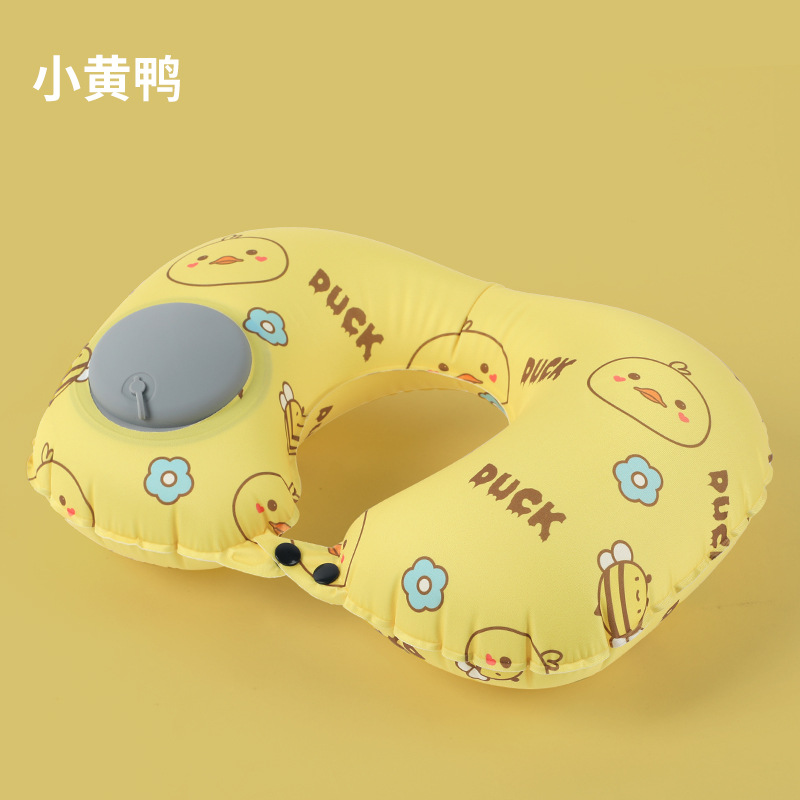 Picture of Inflatable U-shaped Pillow Cool Pressing Inflatable Pillow Travel Portable Neck Pillow Travel Sanbao Storage Pillow for Airplane