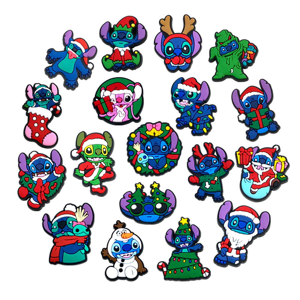 18 suit Cartoon Christmas Shoes Flower Shoe Buckle Stitch Cute Hole Shoes Accessories Accessories Sandals Decorative Buckle