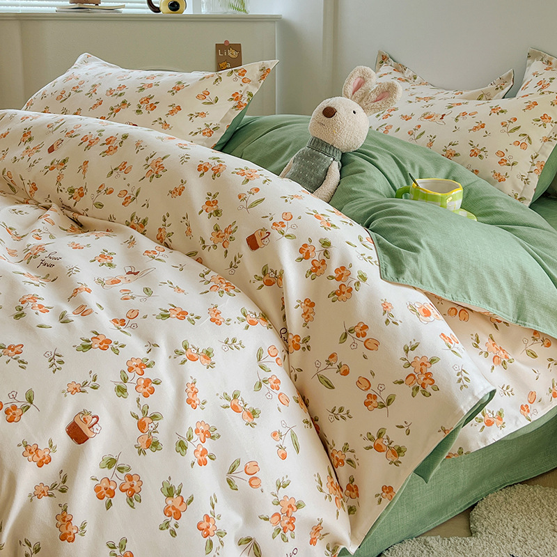 [Quality Price Selection] Four-Piece Set of Pure Brushed Cotton 150*200cm, Multiple Specifications for Sleeping Naked