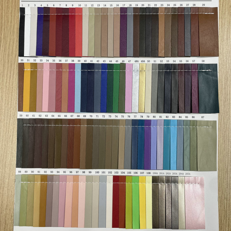 in stock environmental protection fine chicken claw pattern PU leather nap elastic bottom clothing leather skirt fabric soft edging leather