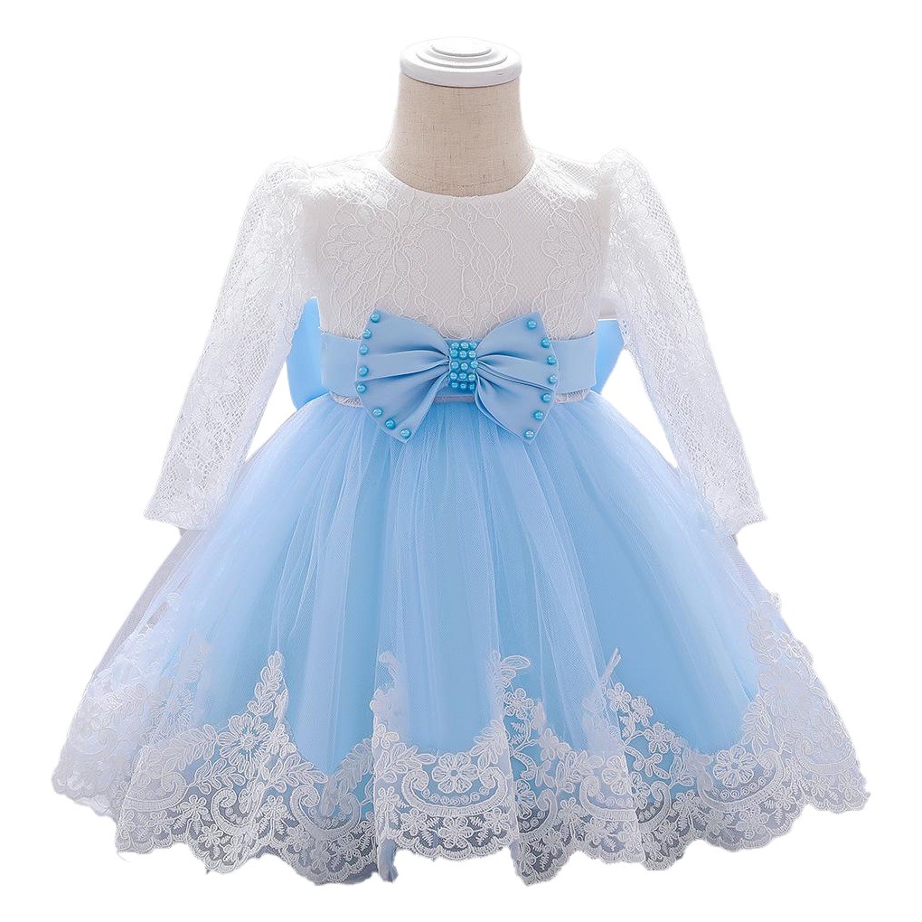 Kids dress 2024 new children's dress dress bow princess dress girls one year old dress baby