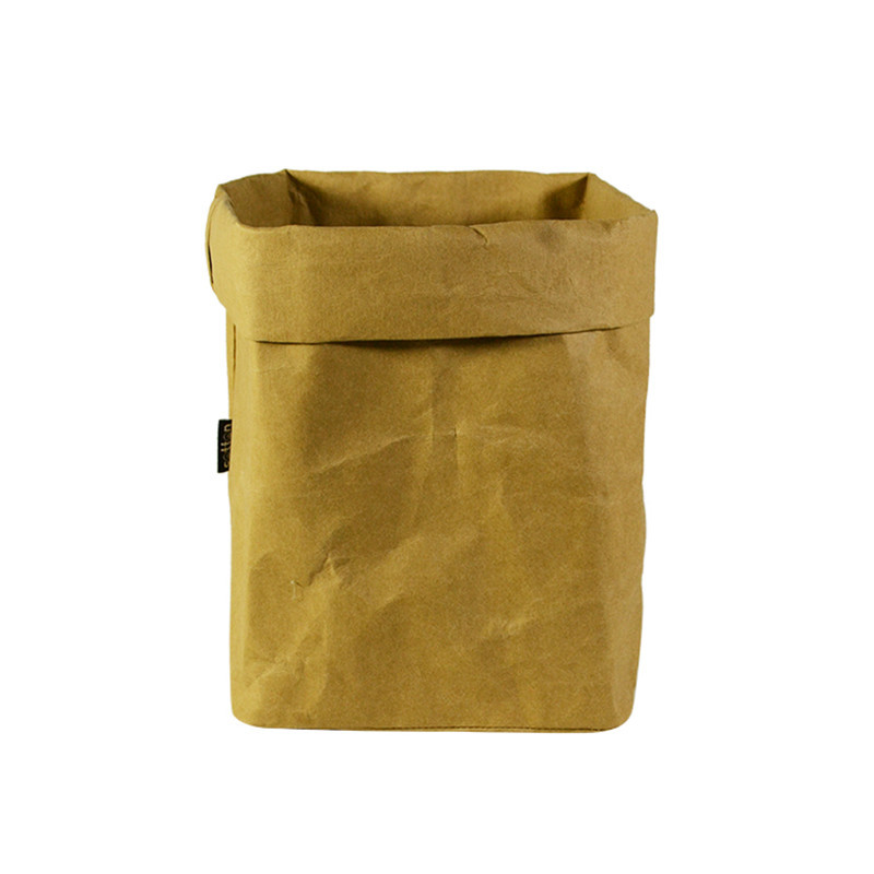 Chain supermarket daily necessities washed Kraft paper bags exported to Britain and Japan tear-resistant cosmetics storage bags