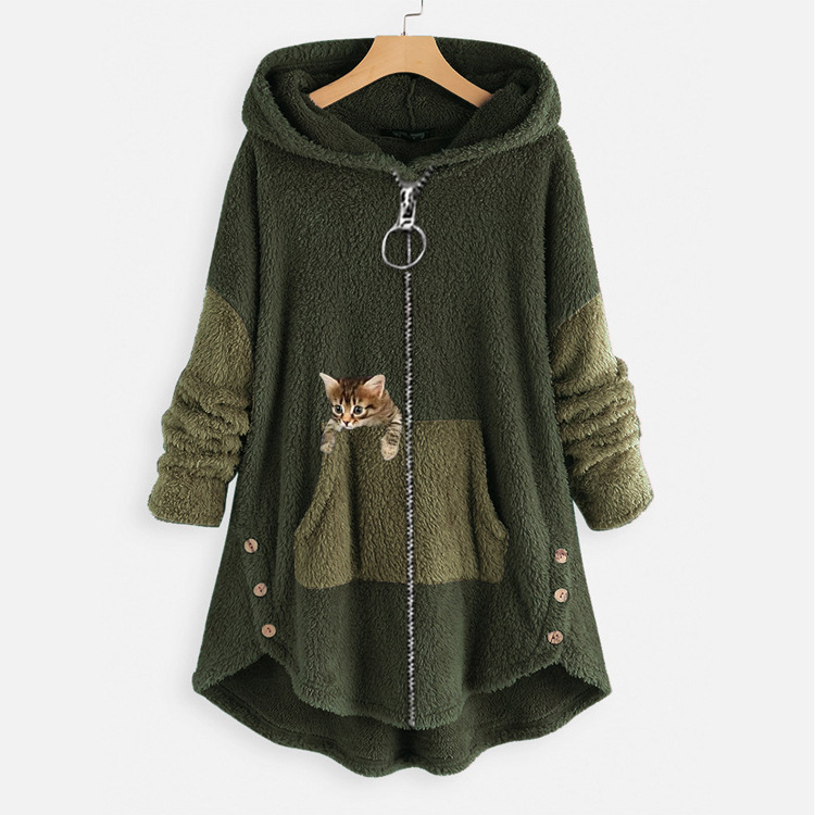 Picture of Creative 2024 Autumn Harajuku Street Tide European and American Velvet Women's Hood Loosen plus size Sweat