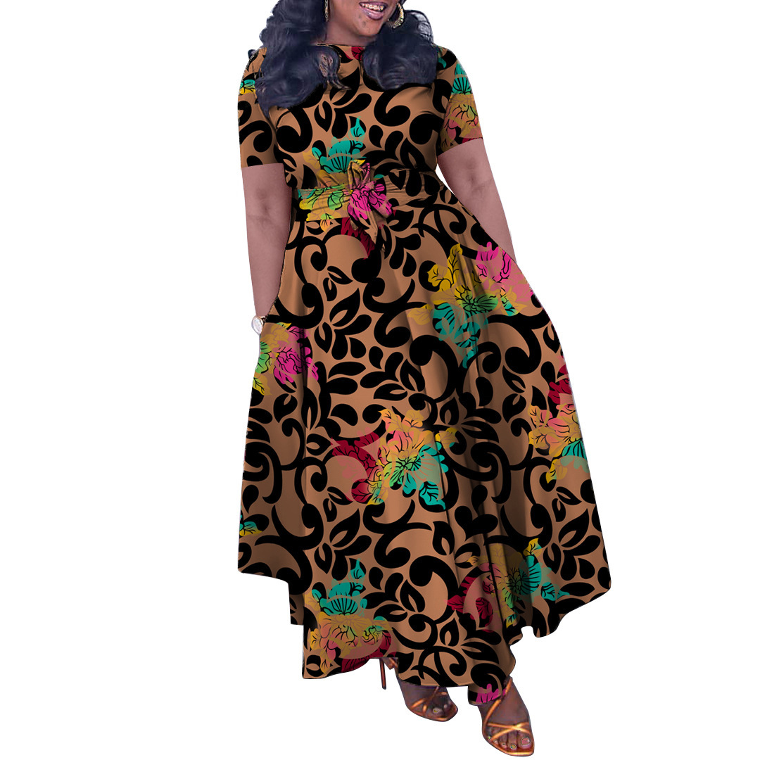 Picture of N7965 cross-border women's clothing 2024 spring and summer new fashion temperament lace African plus size dress foreign trade dress