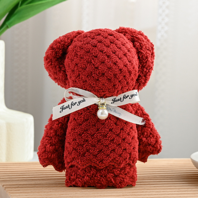 Picture of Coral fleece pineapple Pearl bear towel gift small gift 30*30 opening gift welfare gift