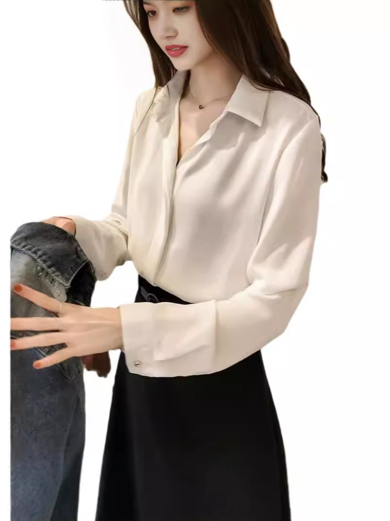 Picture of Cross-border wholesale 2024 spring and summer days new South Korea loose plus size heart top long sleeve professional OL shirt tide