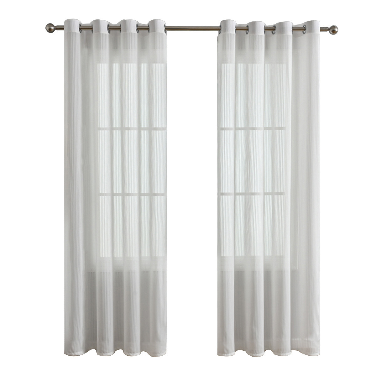 Picture of Cross-Border Vertical Striped Venetian Blinds Perforated Window Screen Living Room Balcony Bay Window Light-Impermeable Dream Curtain Curtains