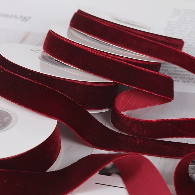 Large single-sided flocking belt velvet webbing hair accessories bow DIY flowers gift clothing accessories