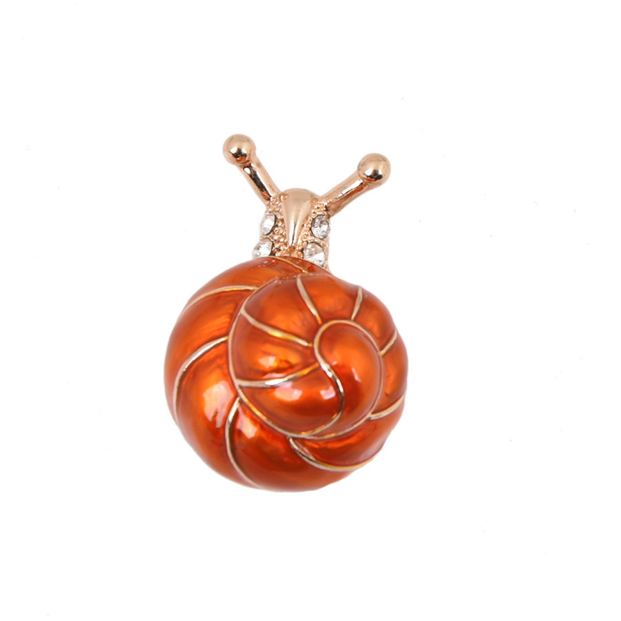 Picture of Simple and Fresh Marine Girl's Small Snail Conch Oil Drop Brooch Couple's Brooch Hat Decorative Anti-Light Buckle