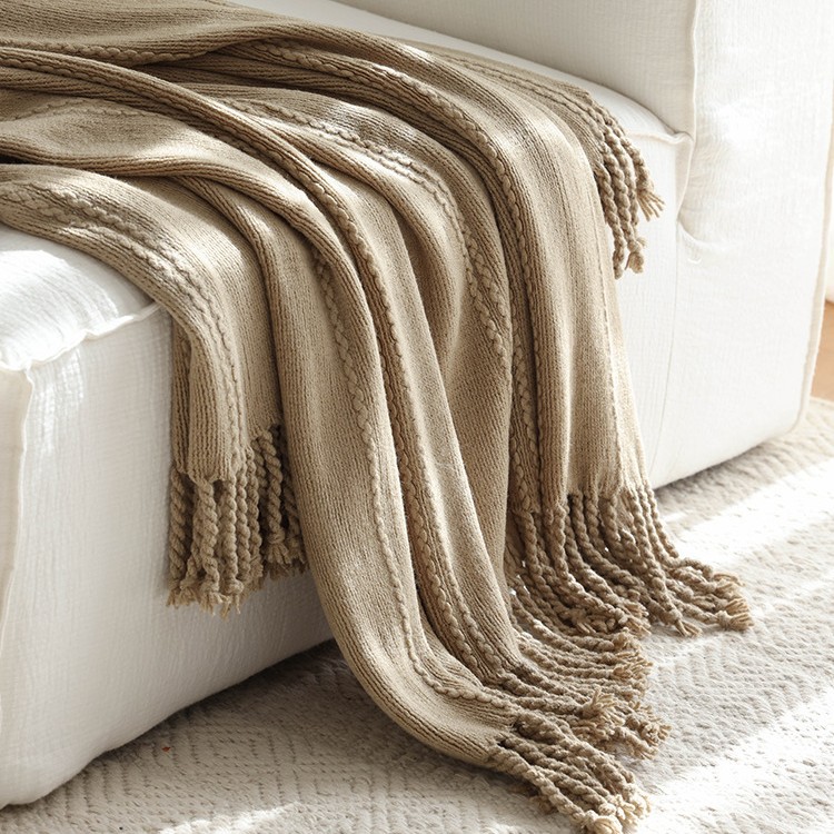 Picture of Solid Color Grass Green Blanket Blanket New Handmade Twist Knitted Wool Sofa Decoration Blanket Soft Dress Nordic Style