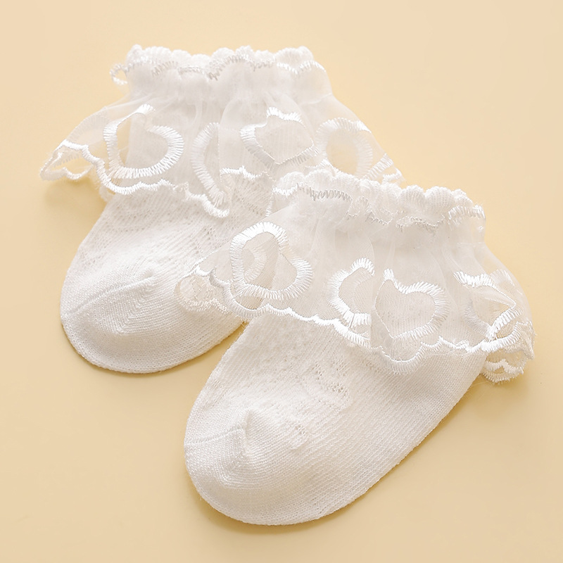 Picture of 23 Years Girls Socks Summer Thin Children Lace Socks Lace Baby Princess Socks White Dance Socks Latin Dance