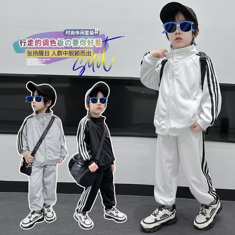 Picture of Children's suit Spring and Autumn Sports Leisure Boys and Girls Children's Sports Three-Pole suit Baby Handsome Two-Piece Fashionable Set