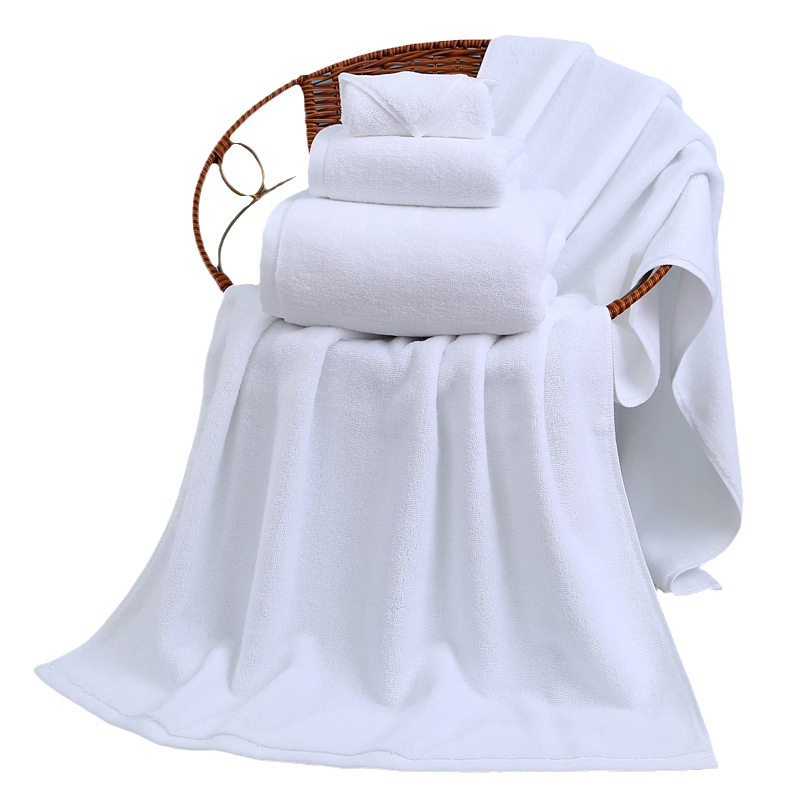 Picture of Hotel white towel wholesale cotton gift white towel hotel bath sauna catering cotton white hand towel bath towel