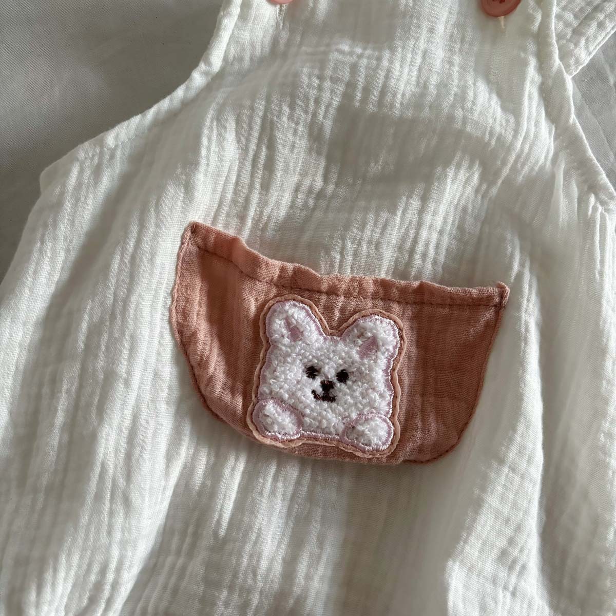 Picture of Baby 2024 Summer Korean-style Bunny-style Jumpsuit for Boys and Girls Baby Zou Cloth Cotton Yarn Strap Bag Fart Ha Clothes
