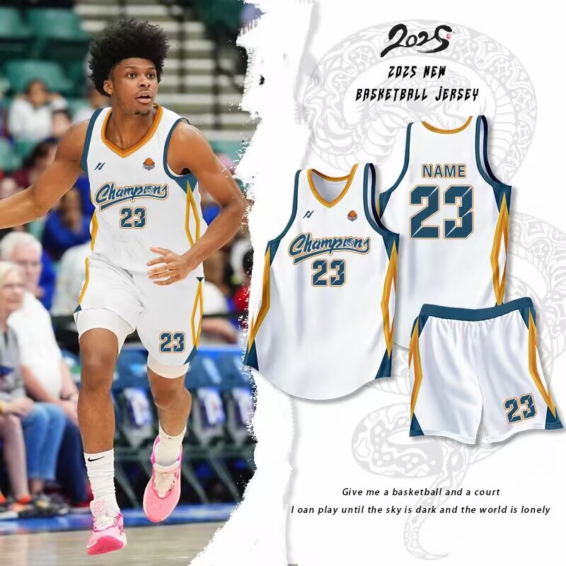 25 new American basketball uniform suit male and female college students competition training uniform team uniform league jersey group purchase printing