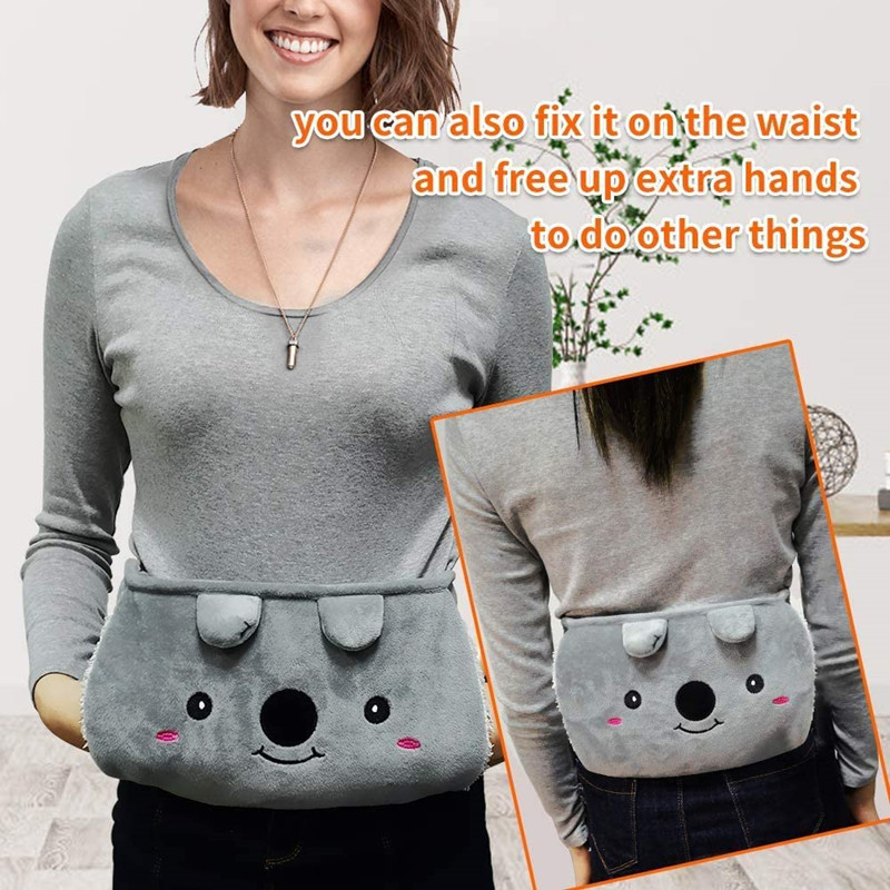 Picture of Three-piece hot water bag with cloth cover water injection waist warming belly warming Kaola belt PVC hot water bag warm belt