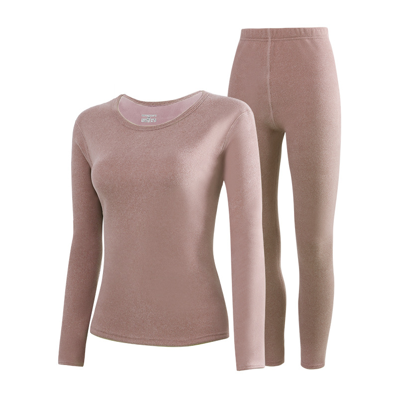 Picture of 2025 Autumn and Winter New Camel Hair Thermal Underwear Men's Velvet Thickened Autumn Clothes Autumn Pants Women's Warm Suit Wholesale