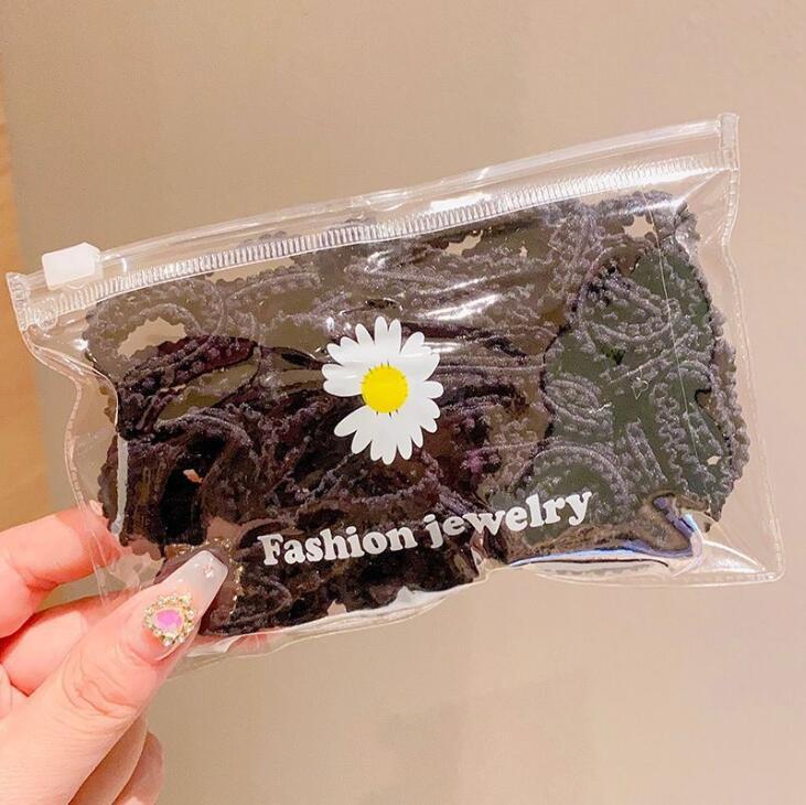 Picture of Children's rubber band does not hurt hair color canned lace rubber band girls high elastic hair band baby head rope