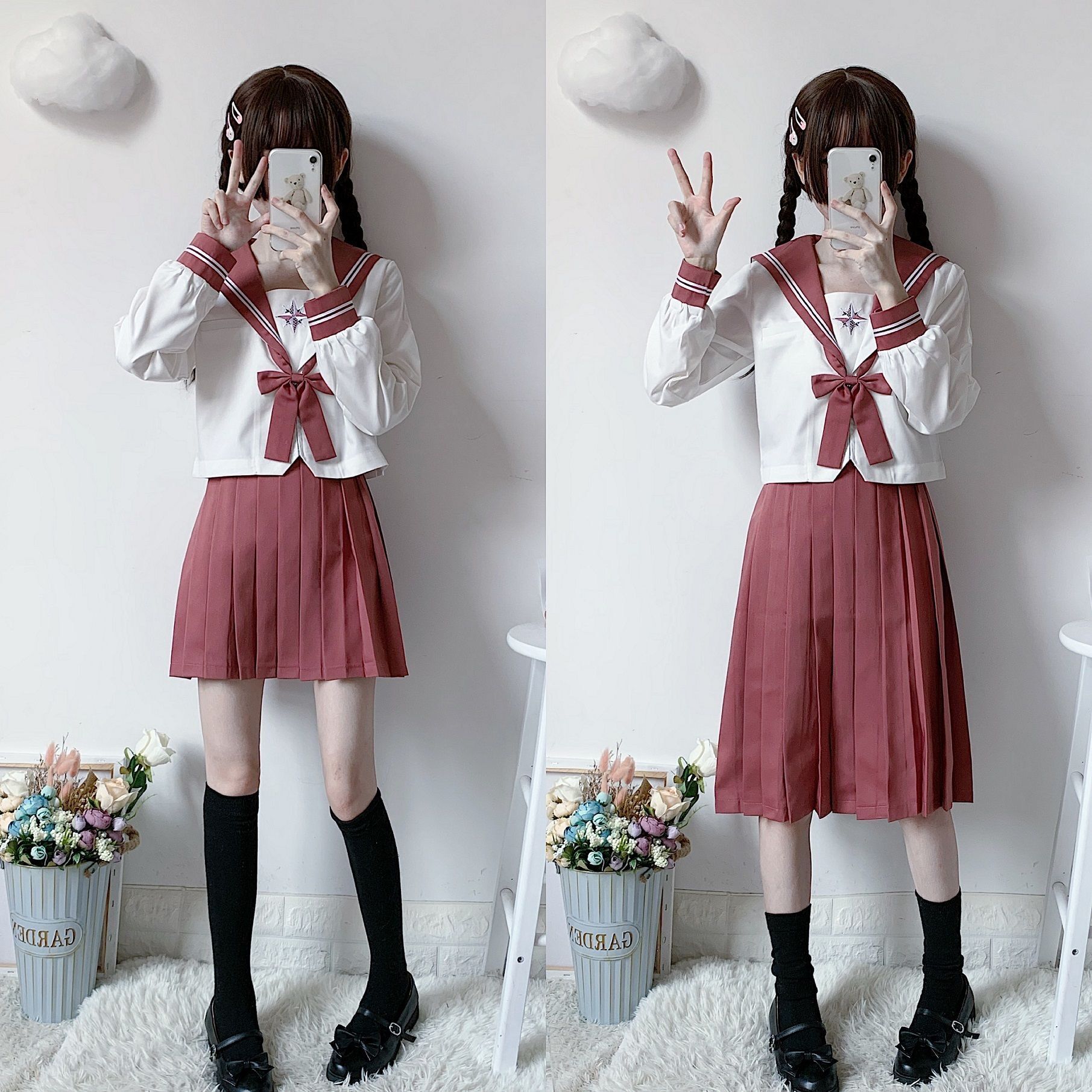 Xiaojin original Yu Ling uniform skirt Japanese sweet girl summer long sleeve genuine goods jk uniform suit