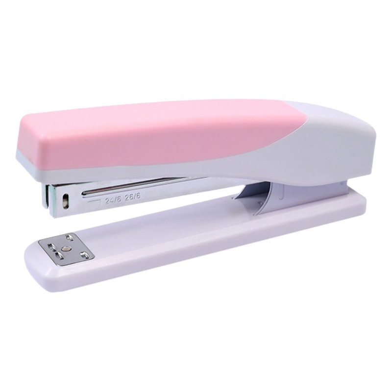 Manufacturer Macaron Two-Color Extended Stapler Capacity College Student Labor-Saving Stapler Office Binding Machine Printable