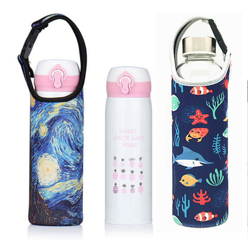 Picture of Manufacturers produce diving material water cup cover portable lemon cup protective cover portable cross-belt sports water bottle cover