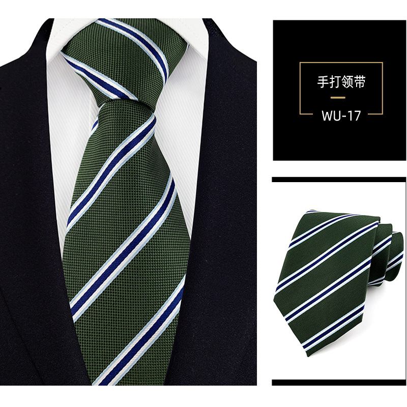 Picture of Men's Tie Jacquard Silk 8cm Hand Tie Professional Dress Interview Business Stripe Tie Men's in stock Wholesale