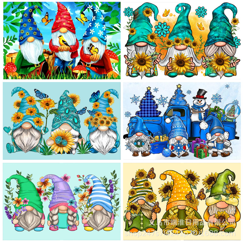 Cross-border mosaic diy diamond painting 5D Christmas Halloween dwarf cartoon tree foreign trade for point drilling