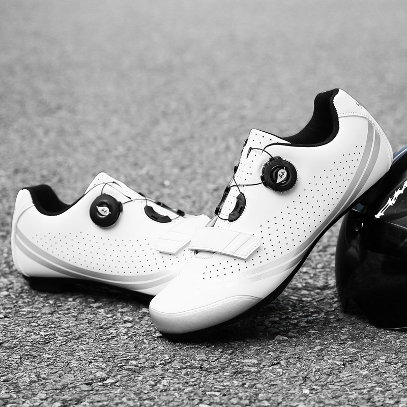 New Wholesale cross-border road riding shoes with lock cycling equipment mountain bike shoes rotating button bicycle shoes