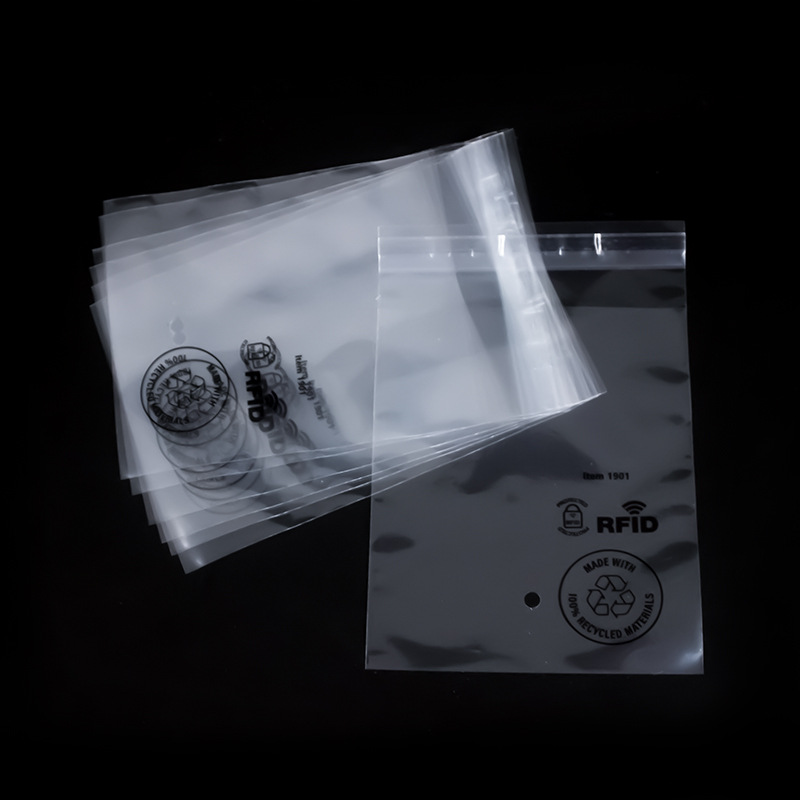 Custom thickened eco-friendly renewable LDPE self-adhesive bag printing choking warning words GRS certified recyclable PE bag