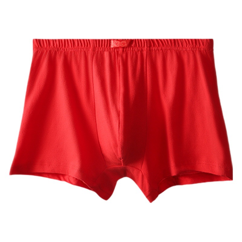 Big Red Cotton Underwear Men's Boxers Benmingnian Four-Corner Shorts Head Wedding Festive Gift Hongyun Underwear