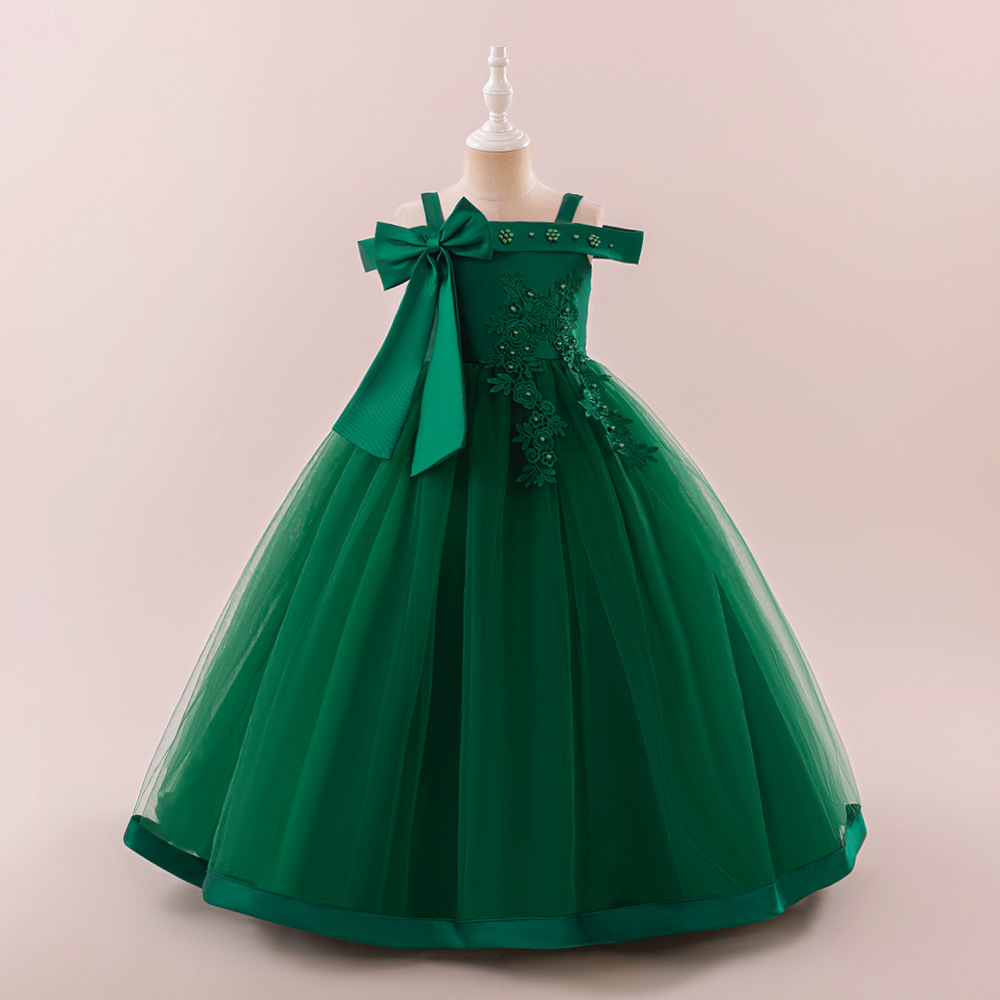 Picture of Amazon New Children's Dress Girls' Birthday Dress Stage Performance Princess Dress Mesh Embroidered Tutu Dress Sisters