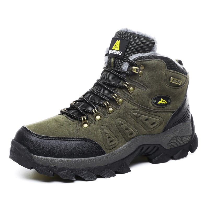 Cross-border 2020 Winter High-top Couple Outdoor Hiking Hiking Shoes Fashionable Casual Warm Thick Sole Non-slip Single-layer Shoes for Men