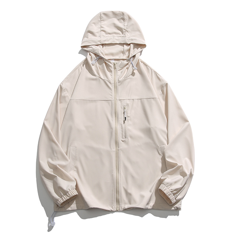 Picture of Spring and Autumn Work Jacket Men's Couple's Summer Sun Protection Clothing Trendy Brand Japanese Street Contrast Color Stitching Hooded Jacket