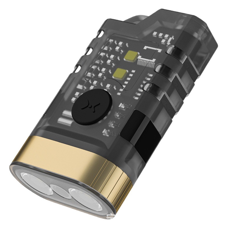 Cross-border new keychain light Type-C fast charging outdoor bright hat clip magnetic strong light mini flashlight